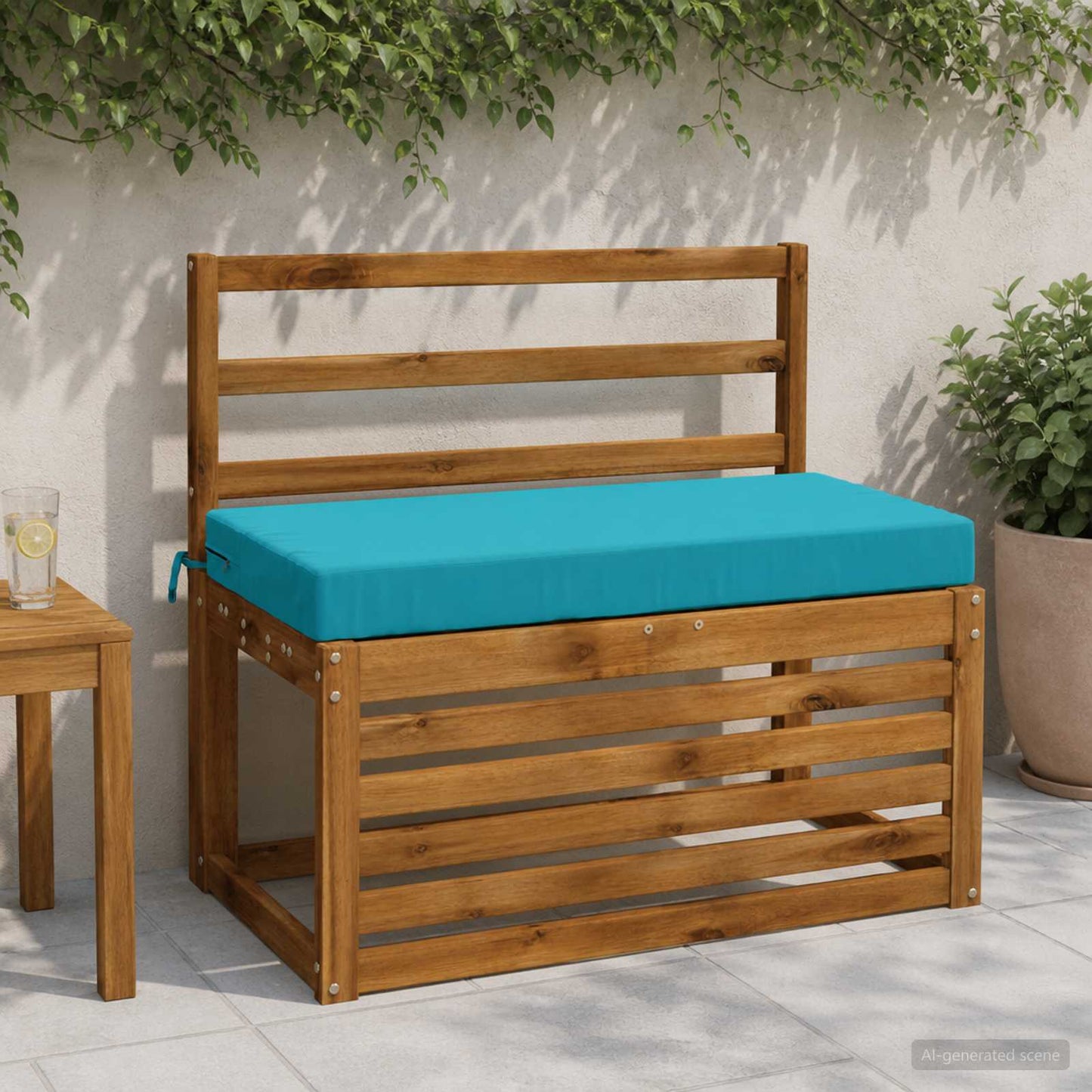 2-Piece Bench Cushions SOEST 2 pcs 100% Polyester Turquoise