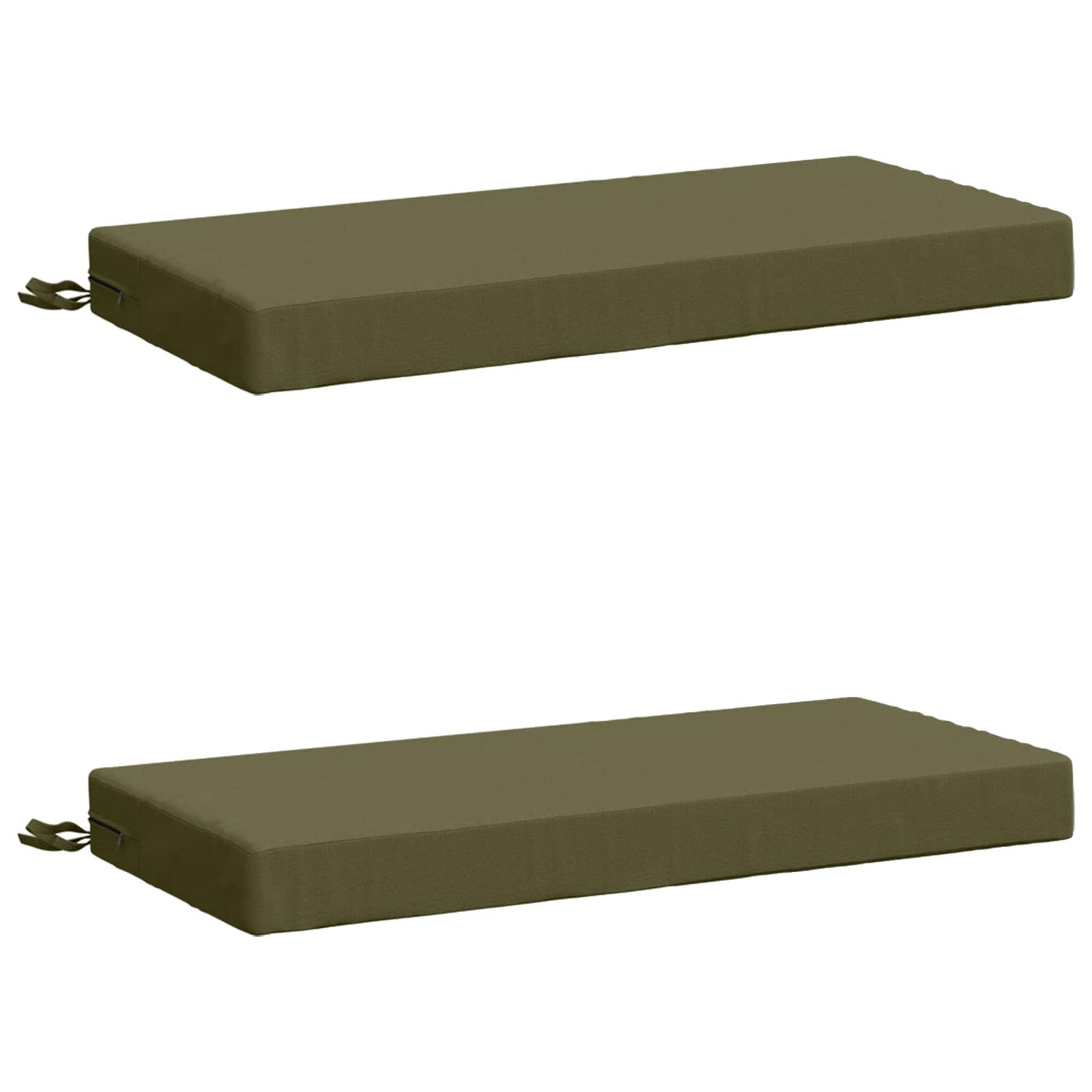 2-Piece Bench Cushions SOEST 2 pcs 100% Polyester Olive Green
