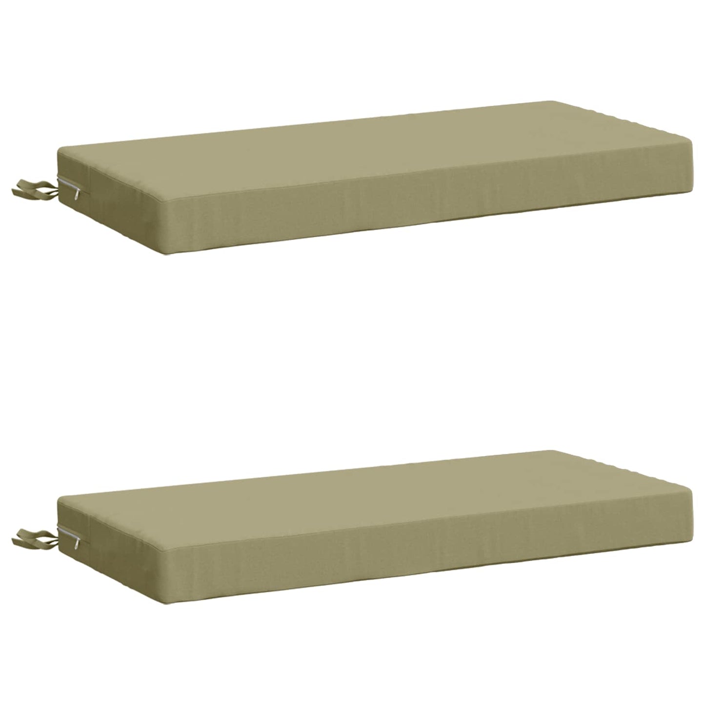 2-Piece Bench Cushions SOEST 2 pcs 100% Polyester Light Green