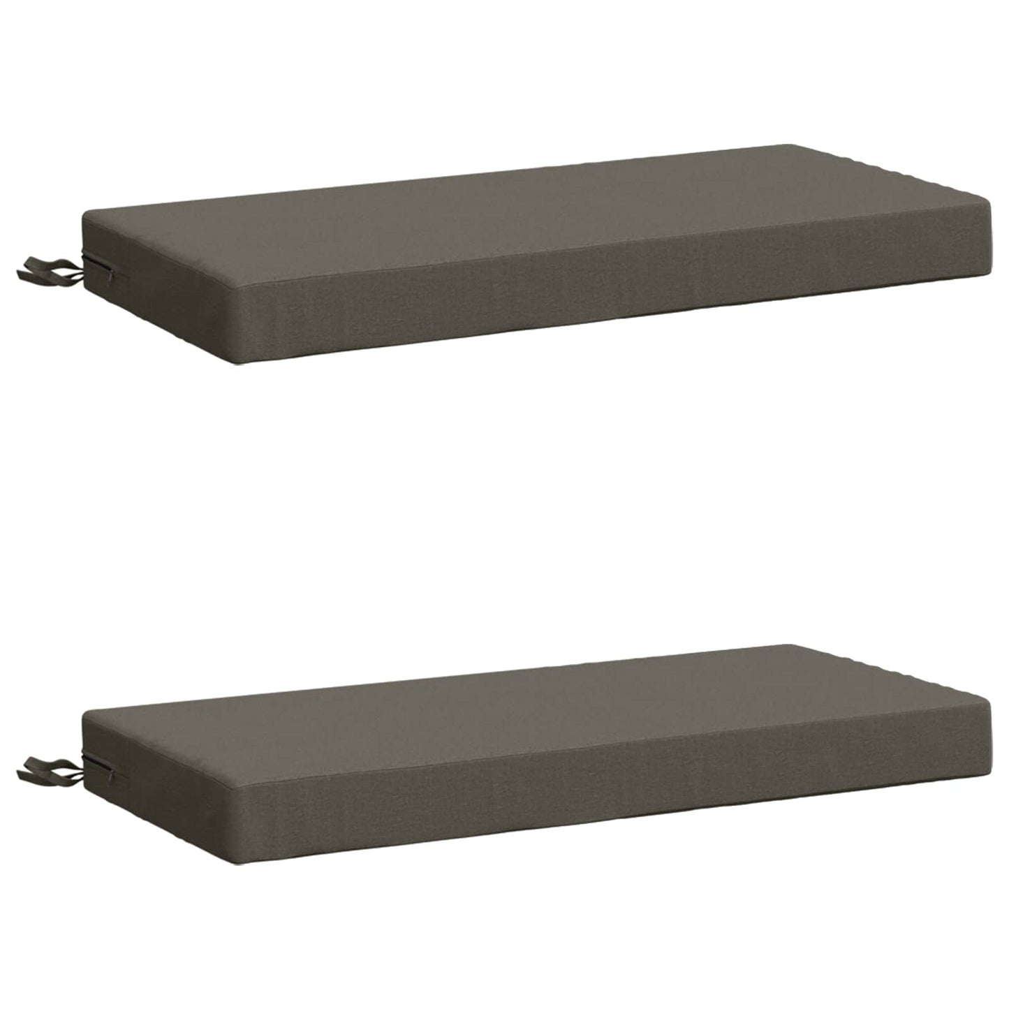 2-Piece Bench Cushions SOEST 2 pcs 100% Polyester Grey