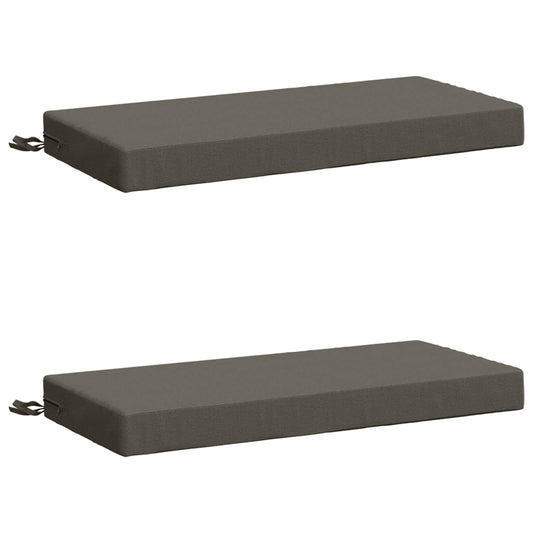 2-Piece Bench Cushions SOEST 2 pcs 100% Polyester Grey