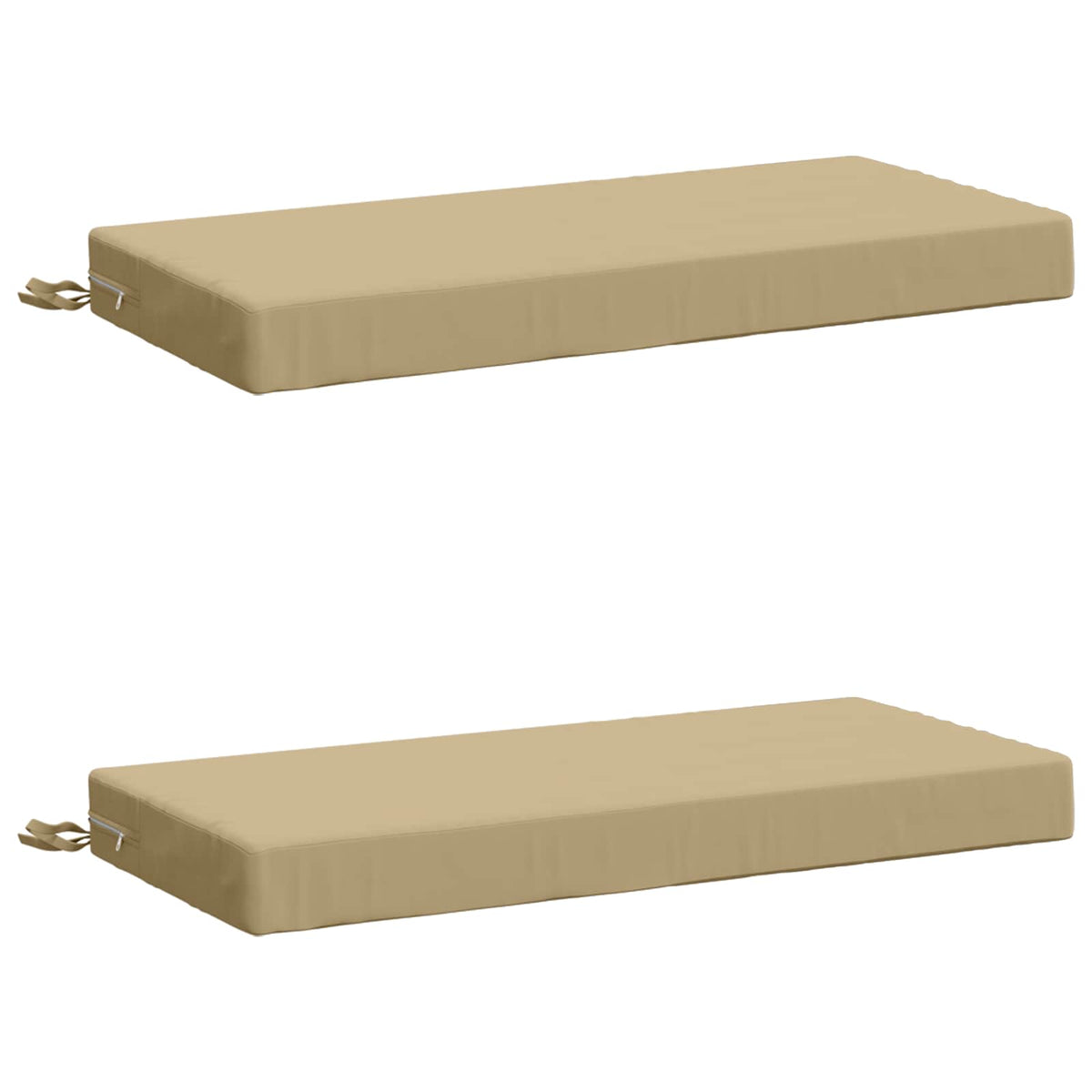 2-Piece Bench Cushions SOEST 2 pcs 100% Polyester Beige
