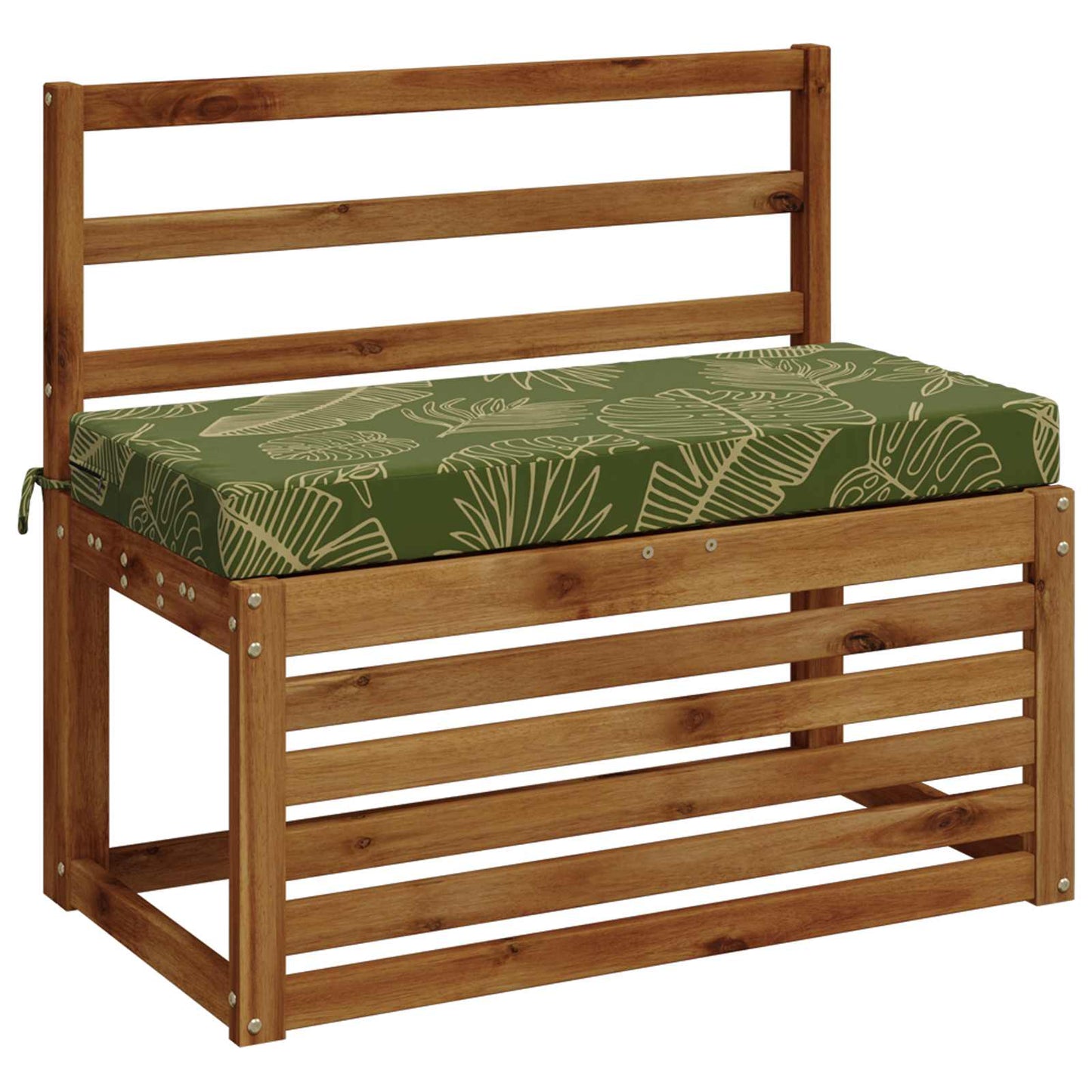 Bench Cushion SOEST 100% Polyester Leaf Design 80 x 40 x 8 cm