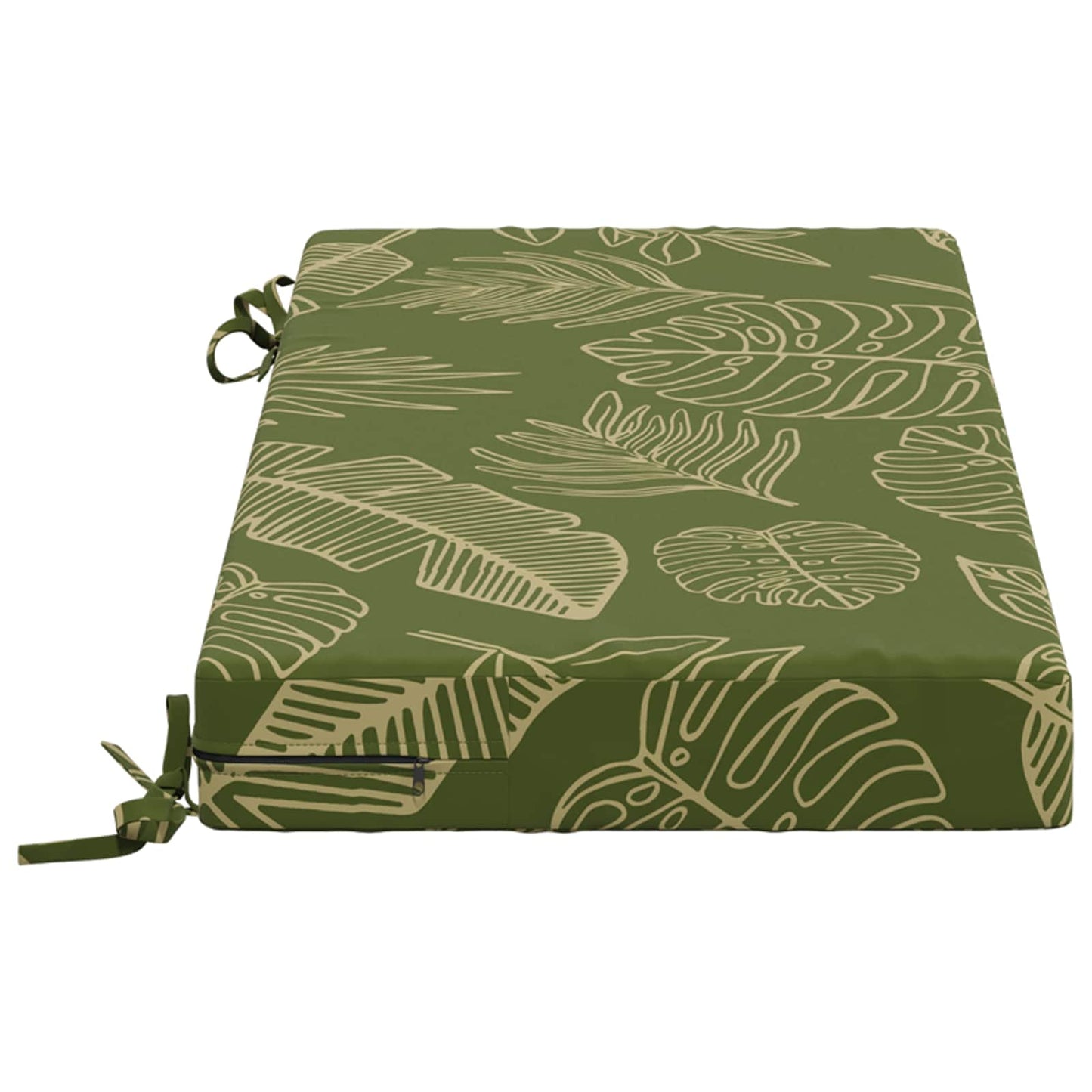 Bench Cushion SOEST 100% Polyester Leaf Design 80 x 40 x 8 cm