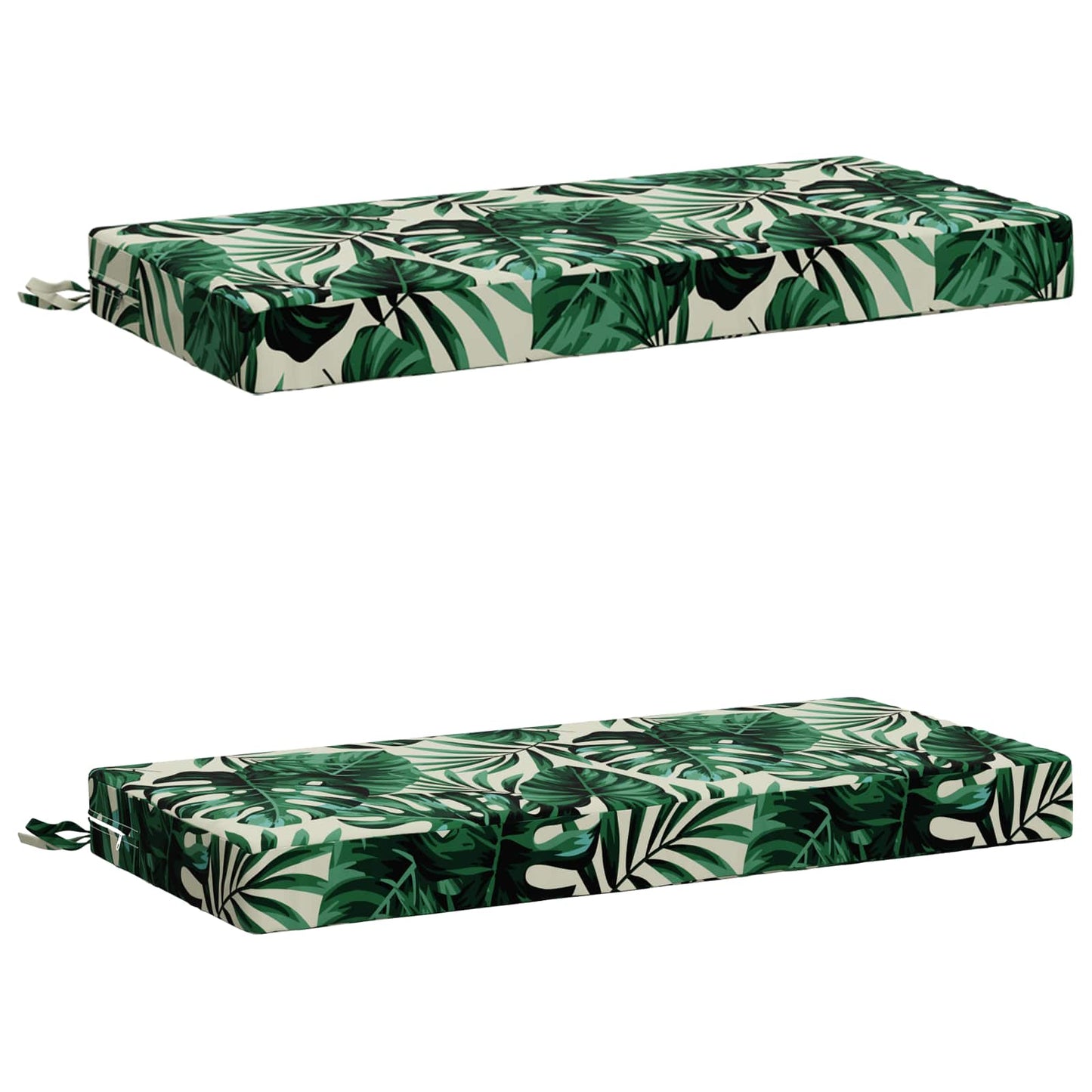 2-Piece Bench Cushions SOEST 2 pcs 100% Polyester Leaf Pattern