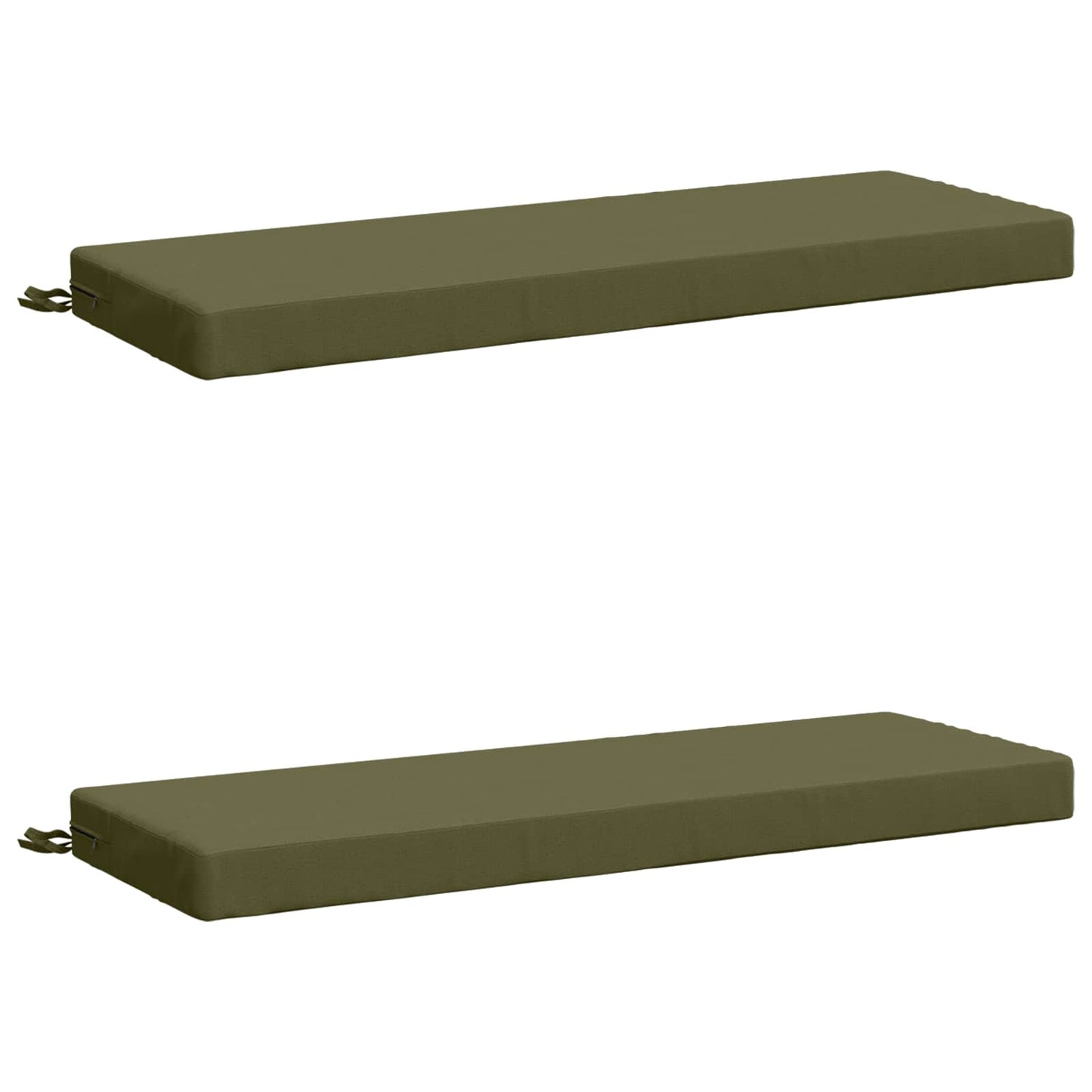 2-Piece Bench Cushions SOEST 2 pcs 100% Polyester Olive Green