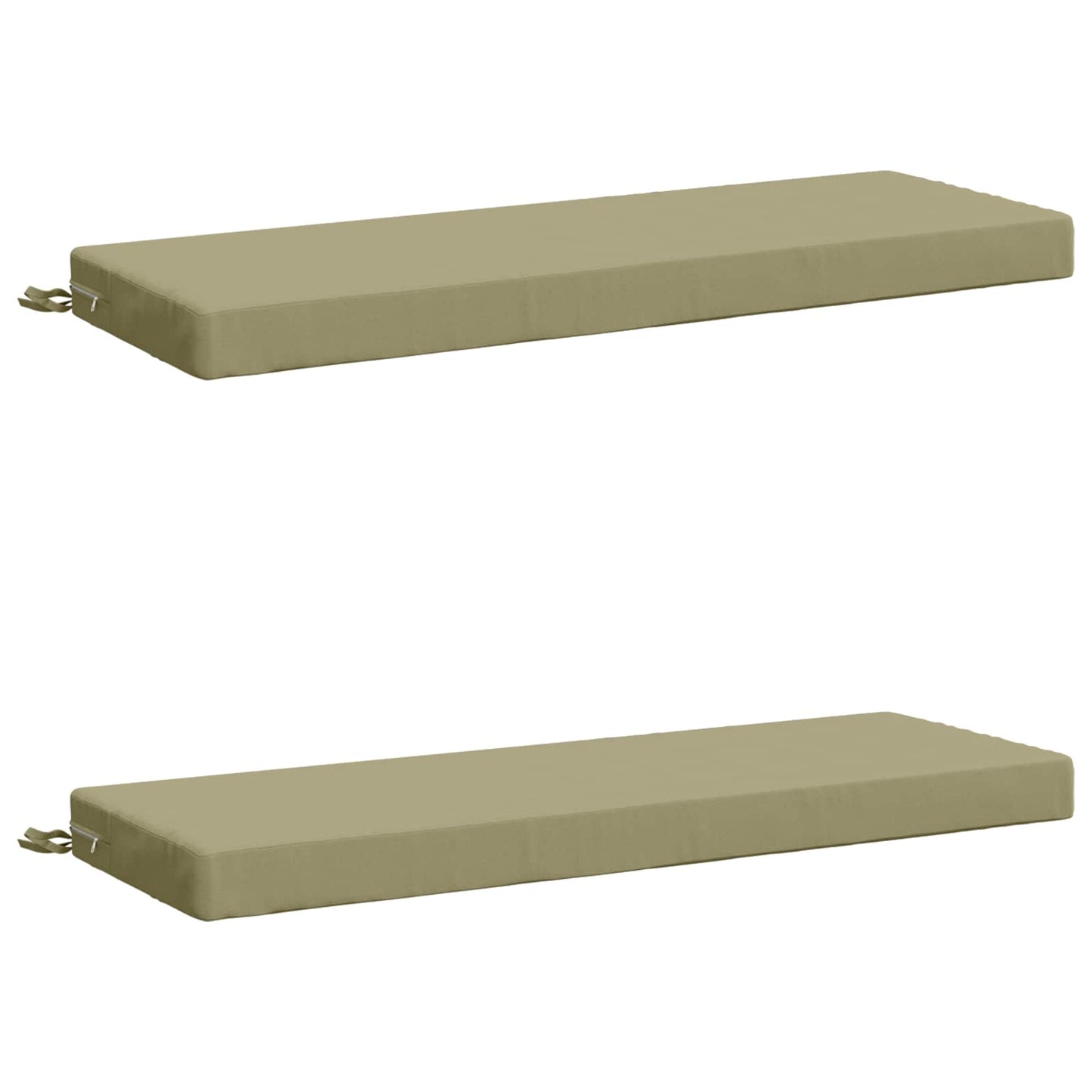 2-Piece Bench Cushions SOEST 2 pcs 100% Polyester Light Green