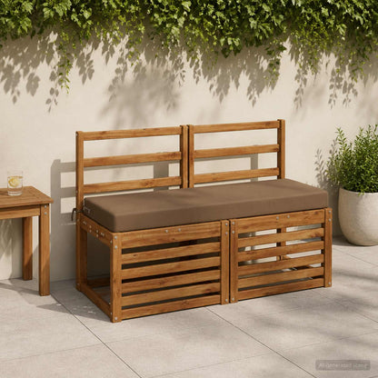 Bench Cushion SOEST 100% Polyester Taupe 110 x 40 x 8 cm