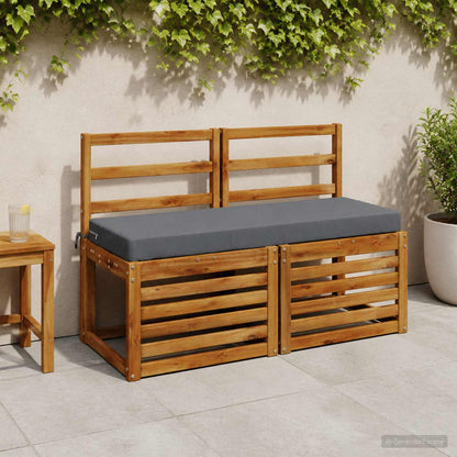 Bench Cushion SOEST 100% Polyester Blue 110 x 40 x 8 cm