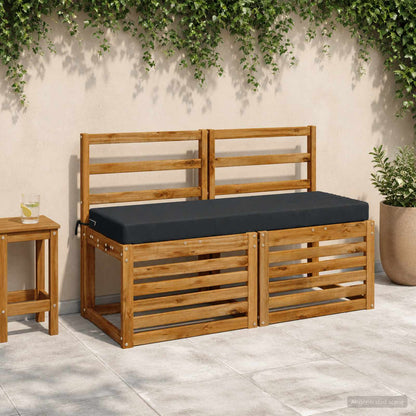 2-Piece Bench Cushions SOEST 2 pcs 100% Polyester Dark Blue