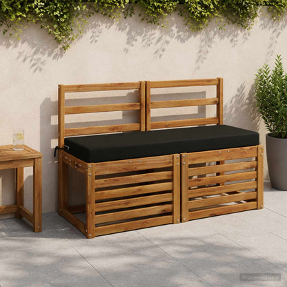 2-Piece Bench Cushions SOEST 2 pcs 100% Polyester Black