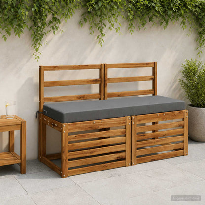 2-Piece Bench Cushions SOEST 2 pcs 100% Polyester Grey