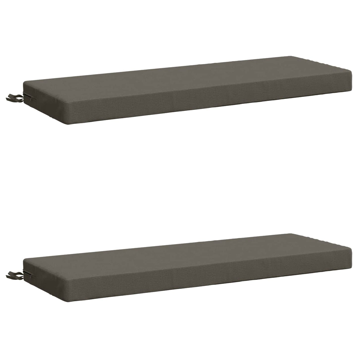 2-Piece Bench Cushions SOEST 2 pcs 100% Polyester Grey