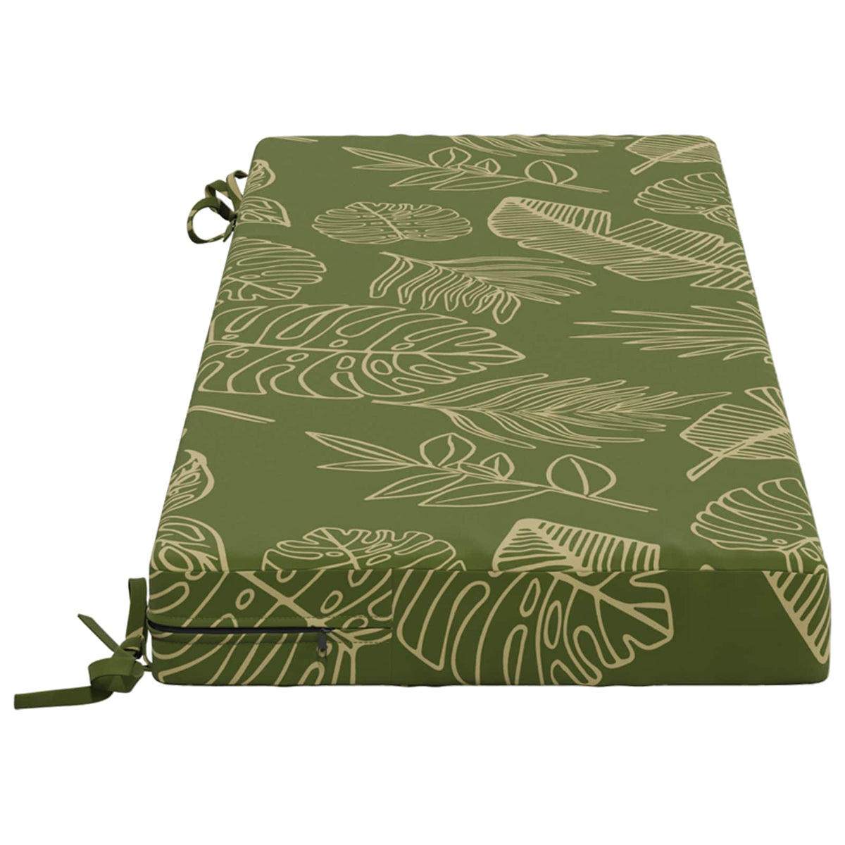 Bench Cushion SOEST 100% Polyester Leaf Design 100 x 40 x 8 cm