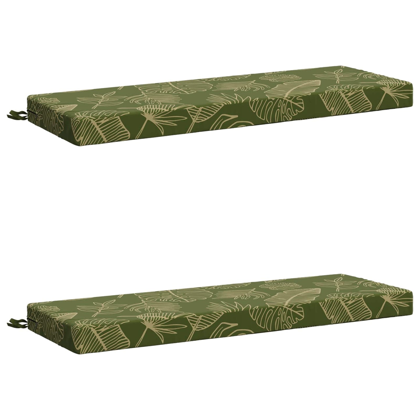 2-Piece Bench Cushions SOEST 2 pcs 100% Polyester Leaf Design