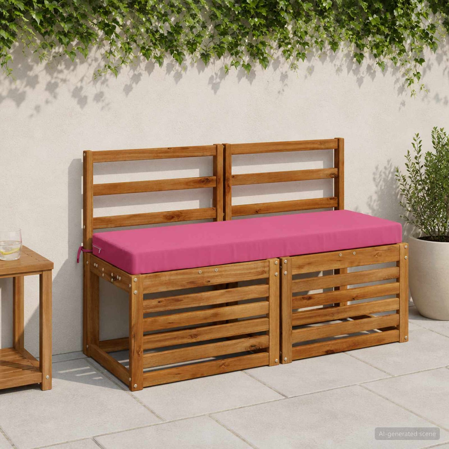 2-Piece Bench Cushions SOEST 2 pcs 100% Polyester Pink