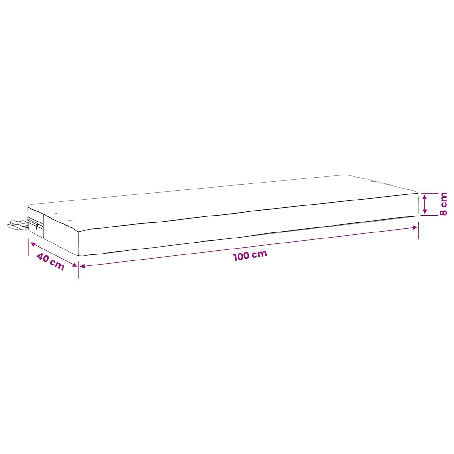 2-Piece Bench Cushions SOEST 2 pcs 100% Polyester Pink