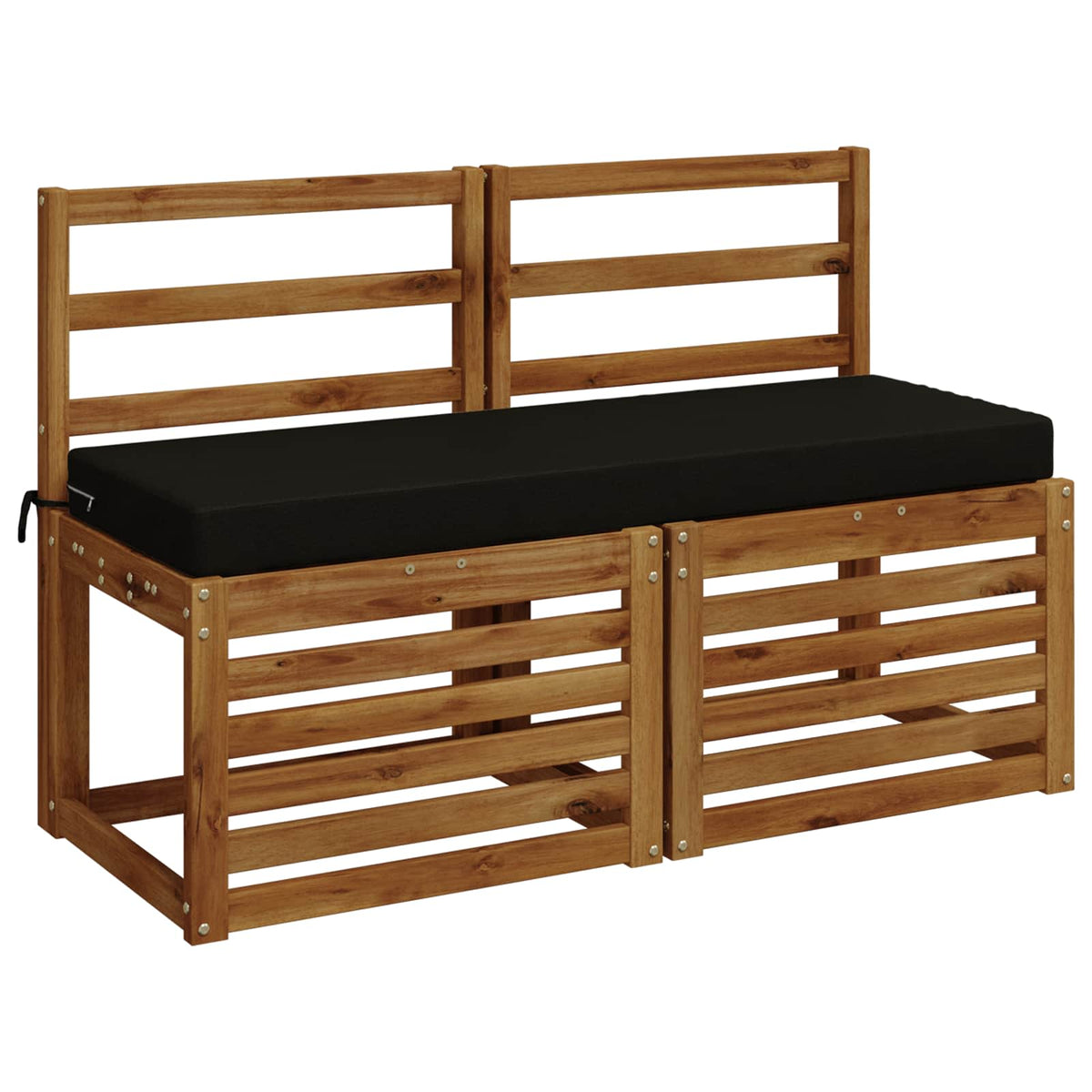 Bench Cushion SOEST 100% Polyester Black 110 x 40 x 8 cm