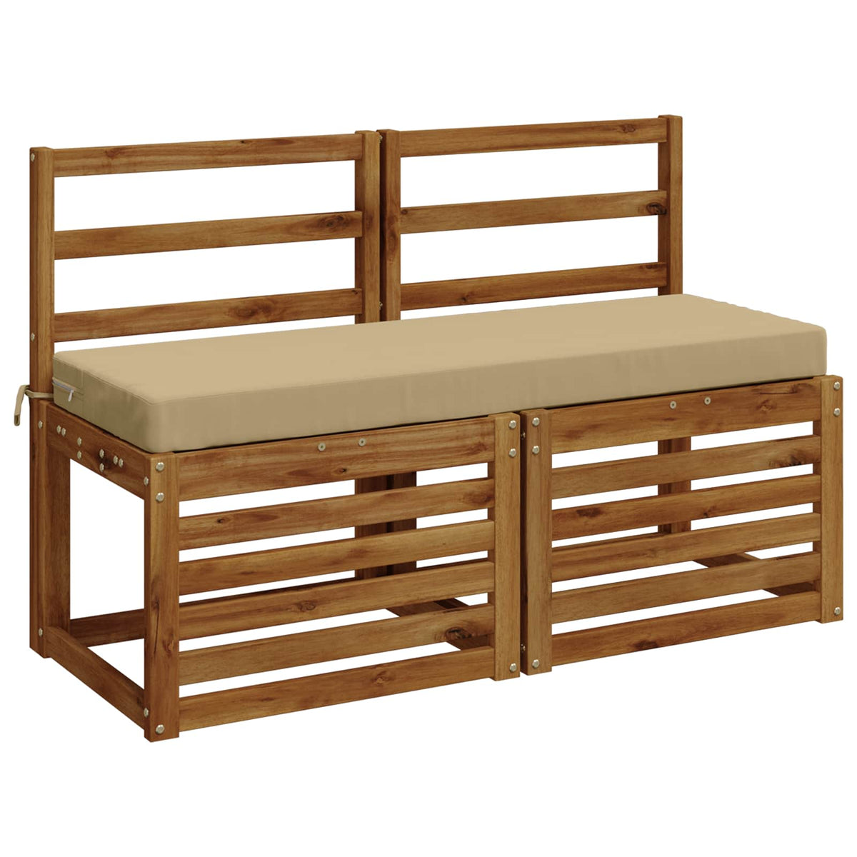 2-Piece Bench Cushions SOEST 2 pcs 100% Polyester Beige