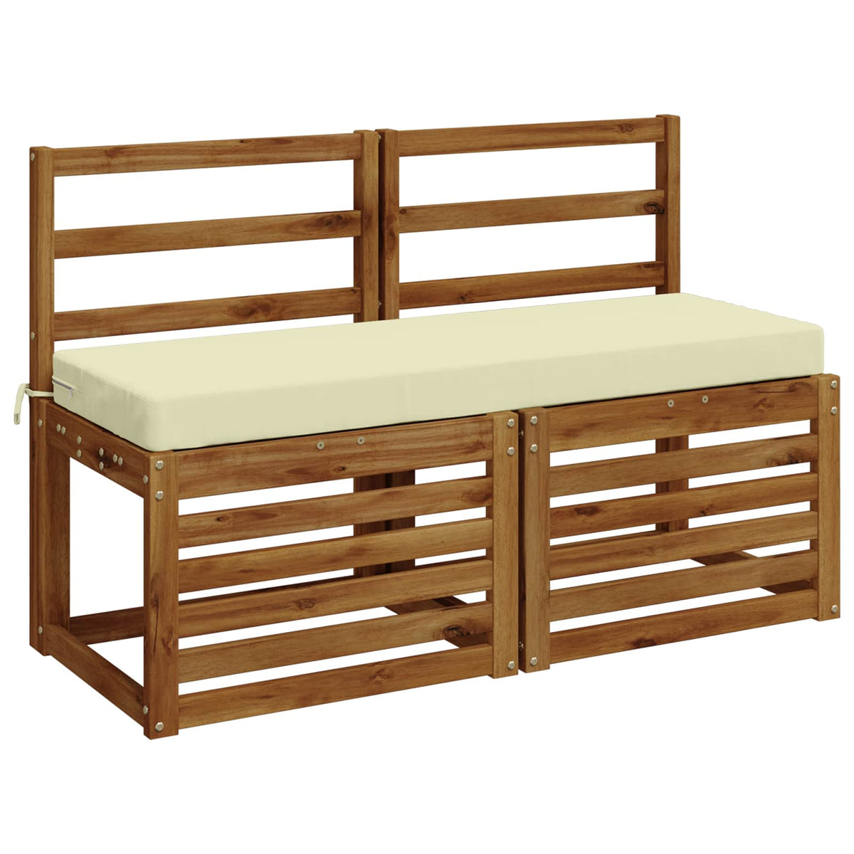 2-Piece Bench Cushions SOEST 2 pcs 100% Polyester Cream