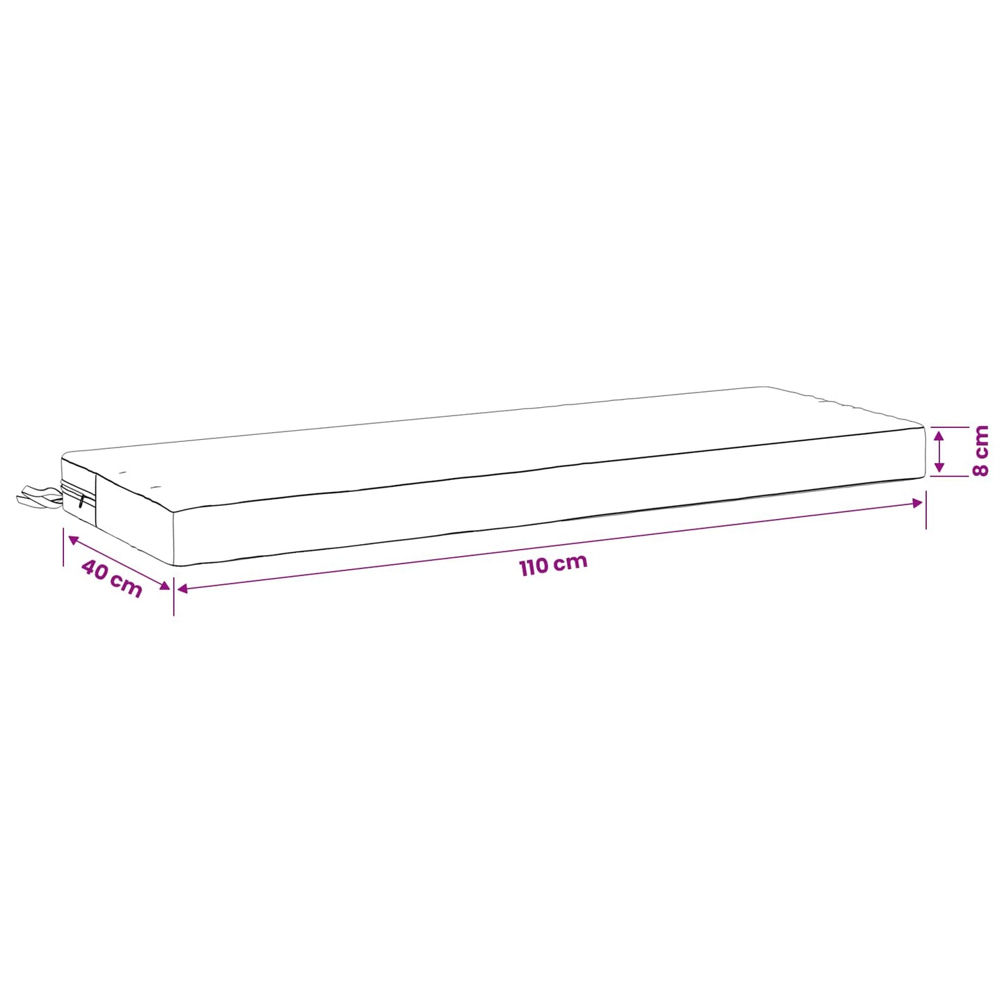 2-Piece Bench Cushions SOEST 2 pcs 100% Polyester Grey