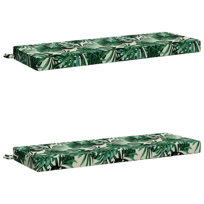 2-Piece Bench Cushions SOEST 2 pcs 100% Polyester Leaf Pattern
