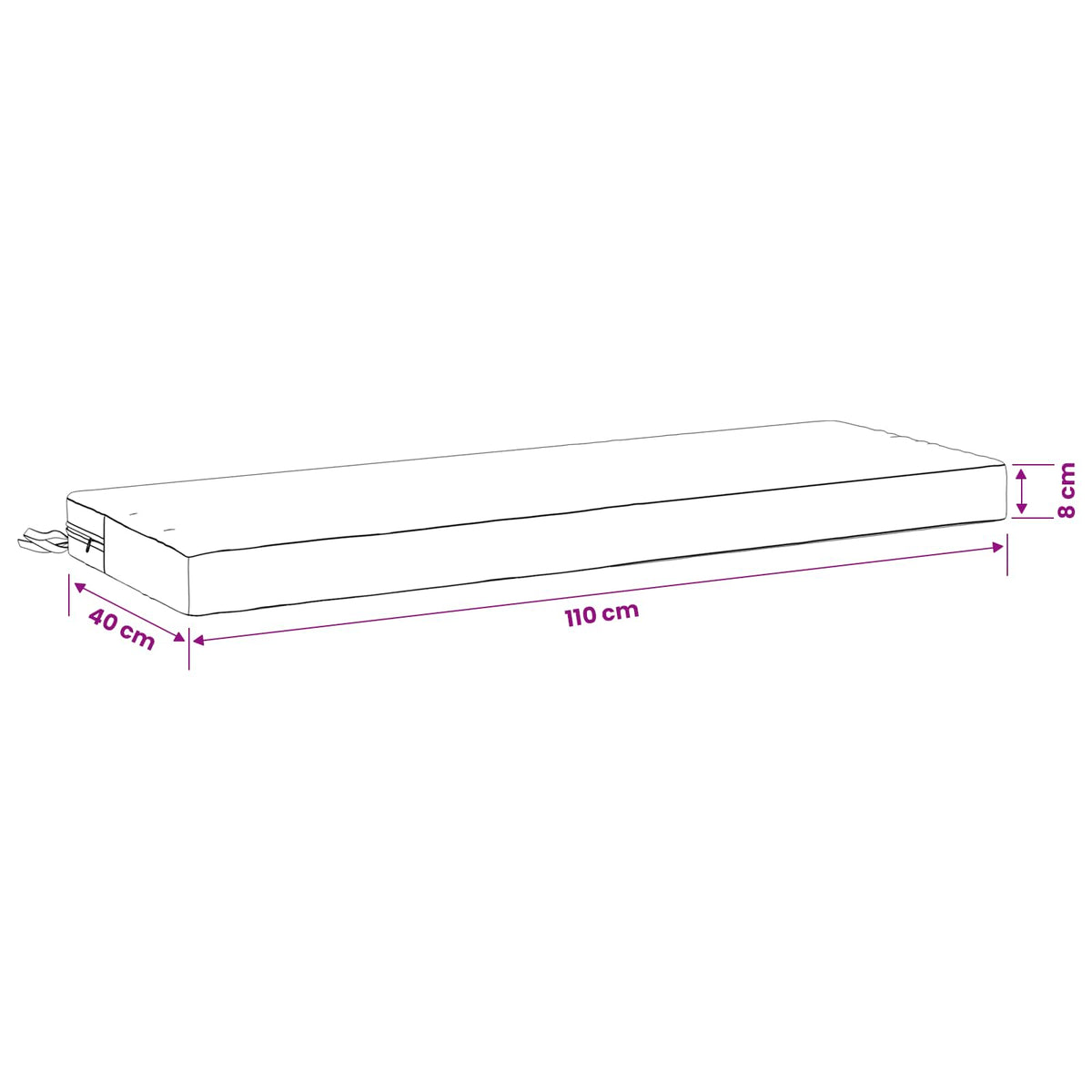 Bench Cushion SOEST 100% Polyester Taupe 110 x 40 x 8 cm