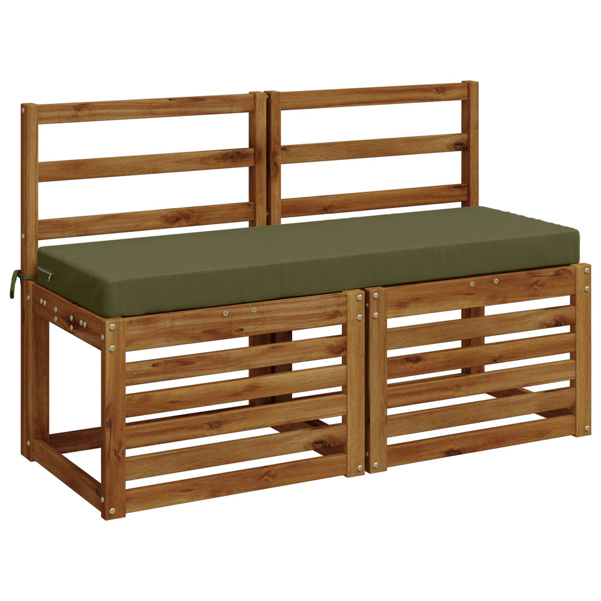 2-Piece Bench Cushions SOEST 2 pcs 100% Polyester Olive Green