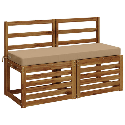2-Piece Bench Cushions SOEST 2 pcs 100% Polyester Sand