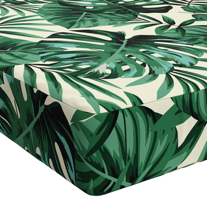 Bench Cushion SOEST 100% Polyester Leaf Pattern 120 x 40 x 8 cm