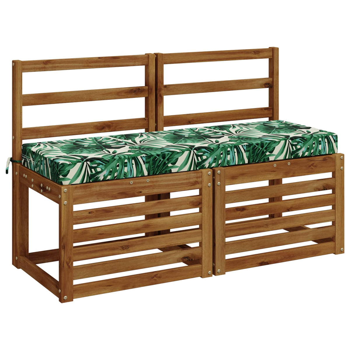 2-Piece Bench Cushions SOEST 2 pcs 100% Polyester Leaf Pattern