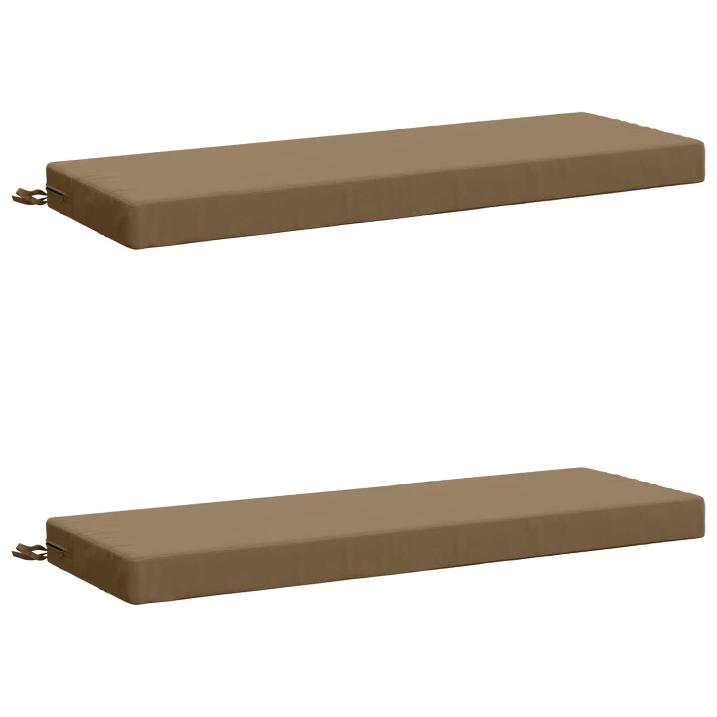 2-Piece Bench Cushions SOEST 2 pcs 100% Polyester Taupe