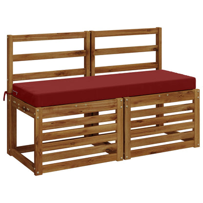 2-Piece Bench Cushions SOEST 2 pcs 100% Polyester Wine Red