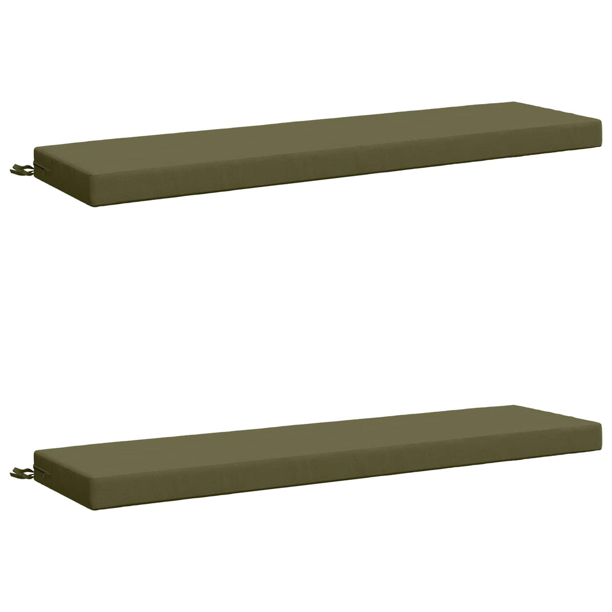 2-Piece Bench Cushions SOEST 2 pcs 100% Polyester Olive Green