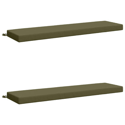 2-Piece Bench Cushions SOEST 2 pcs 100% Polyester Olive Green