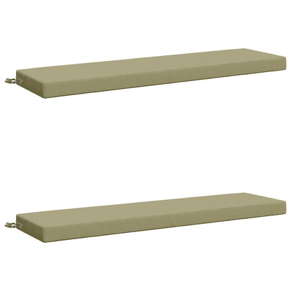 2-Piece Bench Cushions SOEST 2 pcs 100% Polyester Light Green