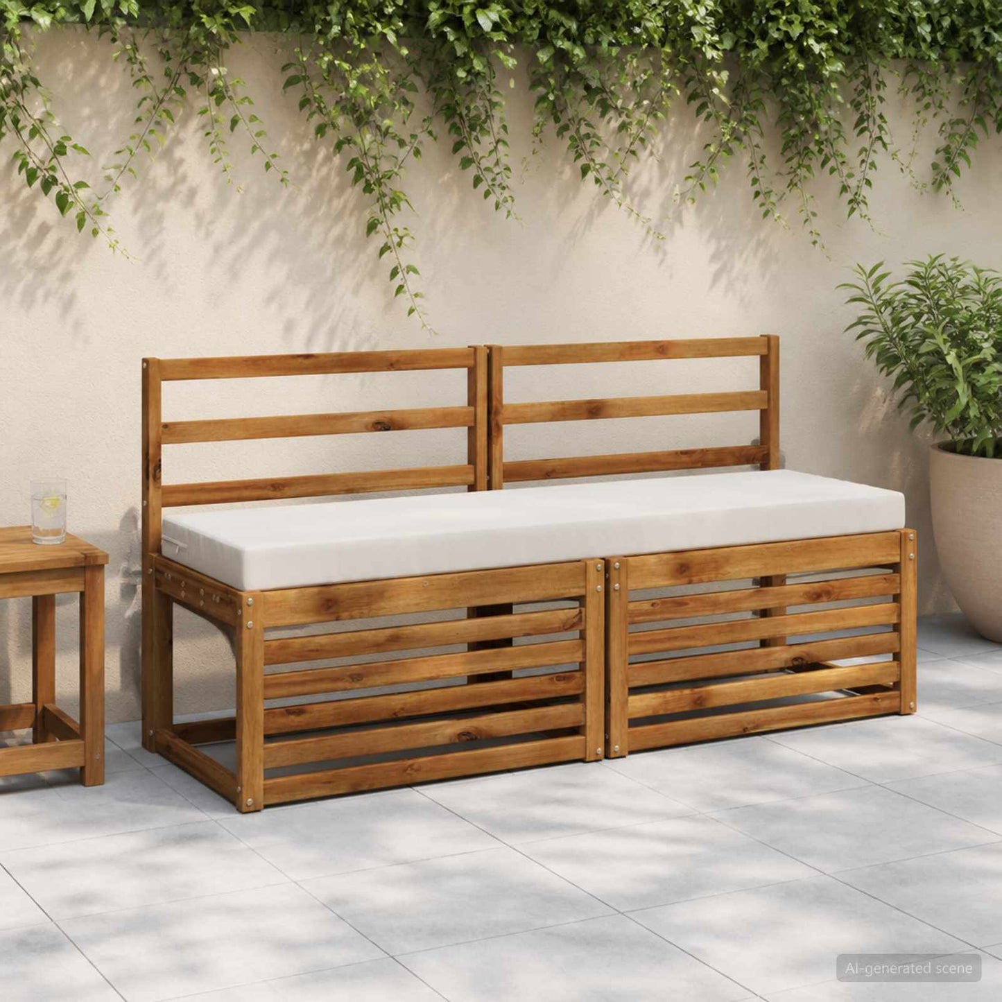 2-Piece Bench Cushions SOEST 2 pcs 100% Polyester White