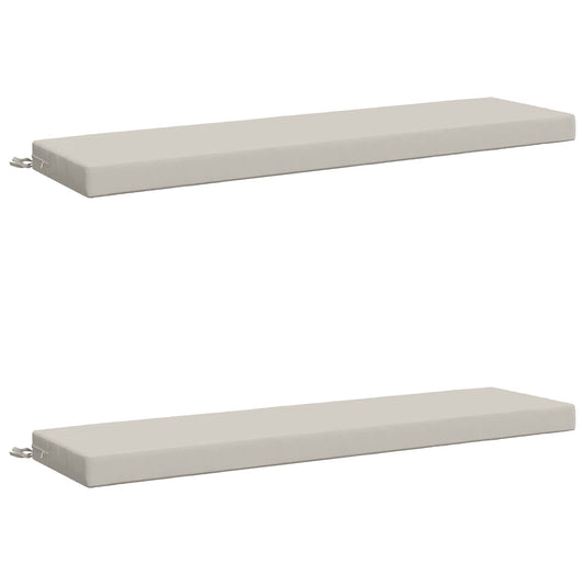 Bench Cushions SOEST 2 pcs 100% Polyester White 140 x 40 x 8 cm