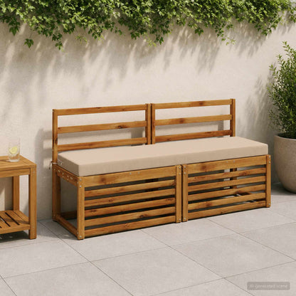 2-Piece Bench Cushions SOEST 2 pcs 100% Polyester Sand