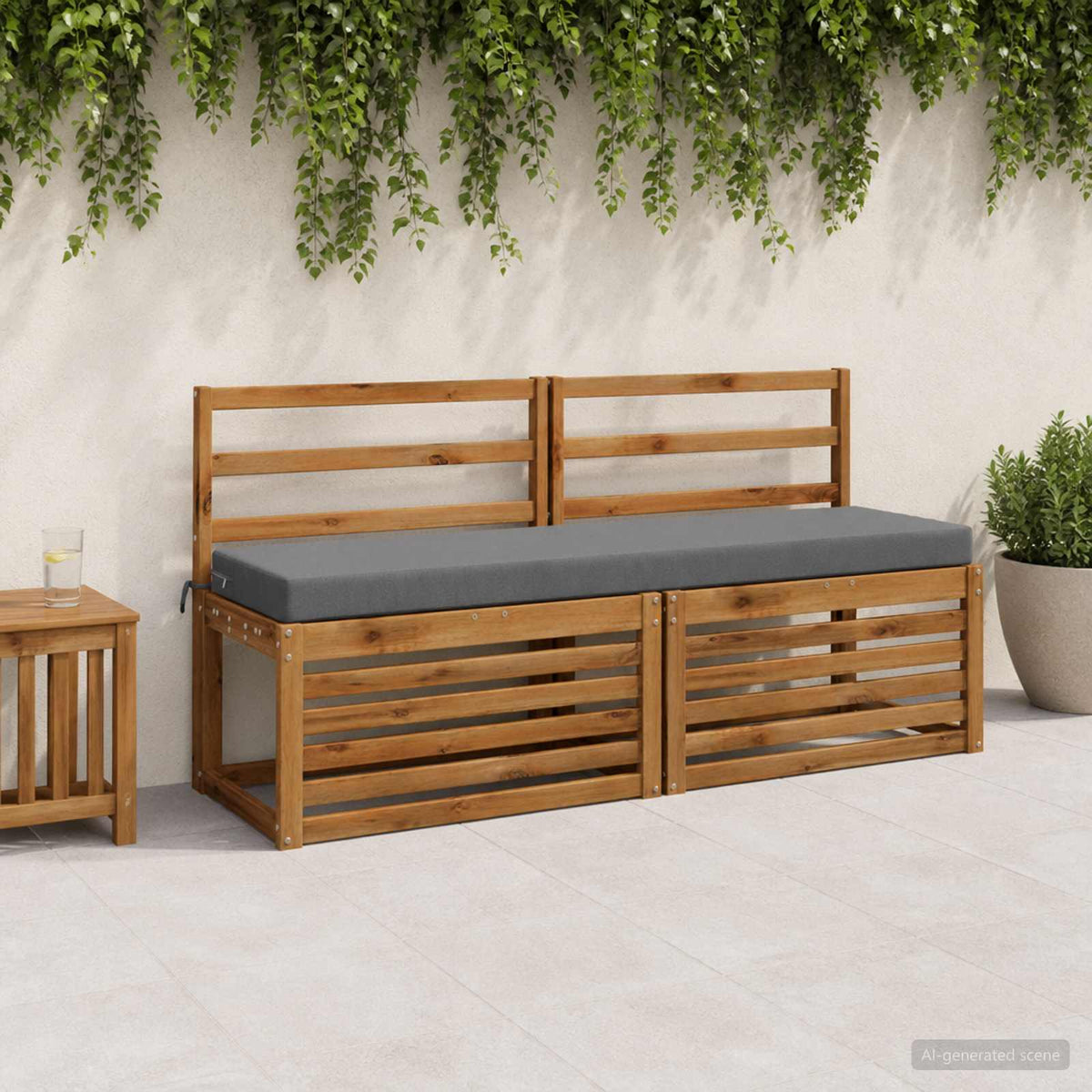 2-Piece Bench Cushions SOEST 2 pcs 100% Polyester Blue