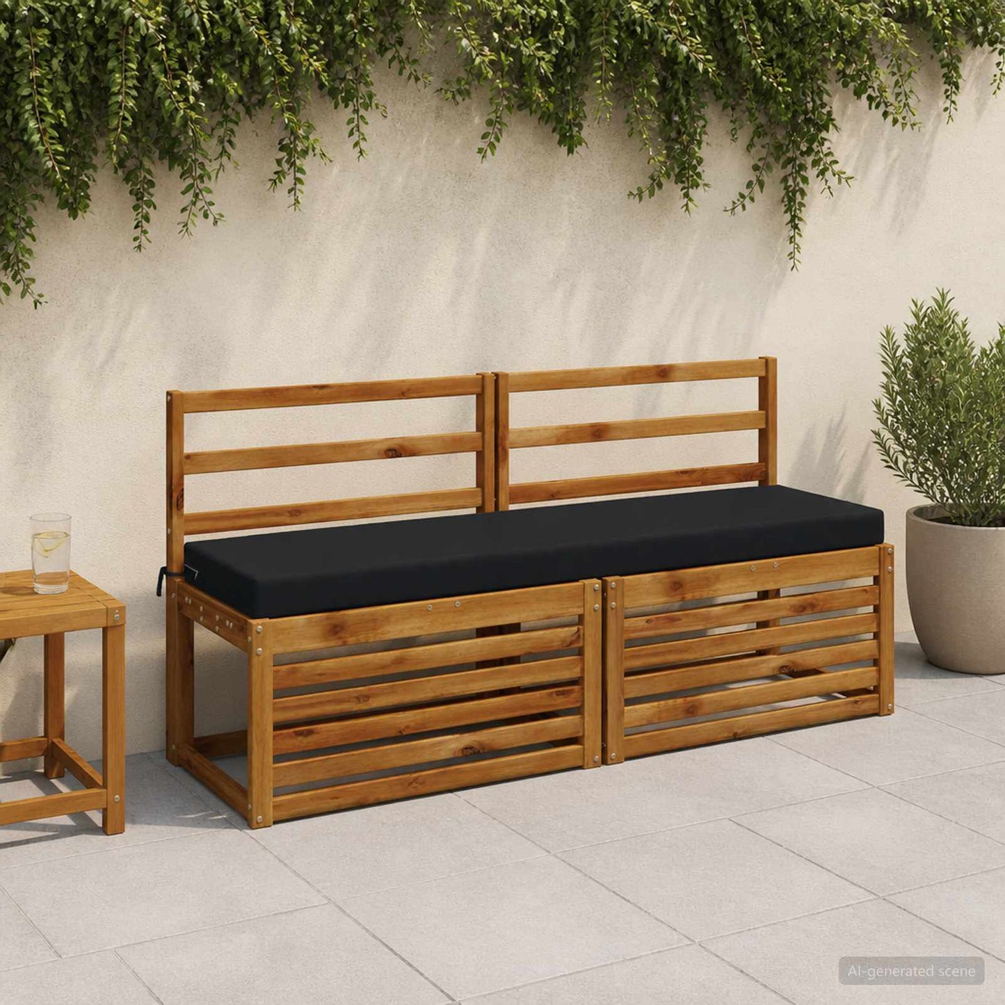 2-Piece Bench Cushions SOEST 2 pcs 100% Polyester Dark Blue