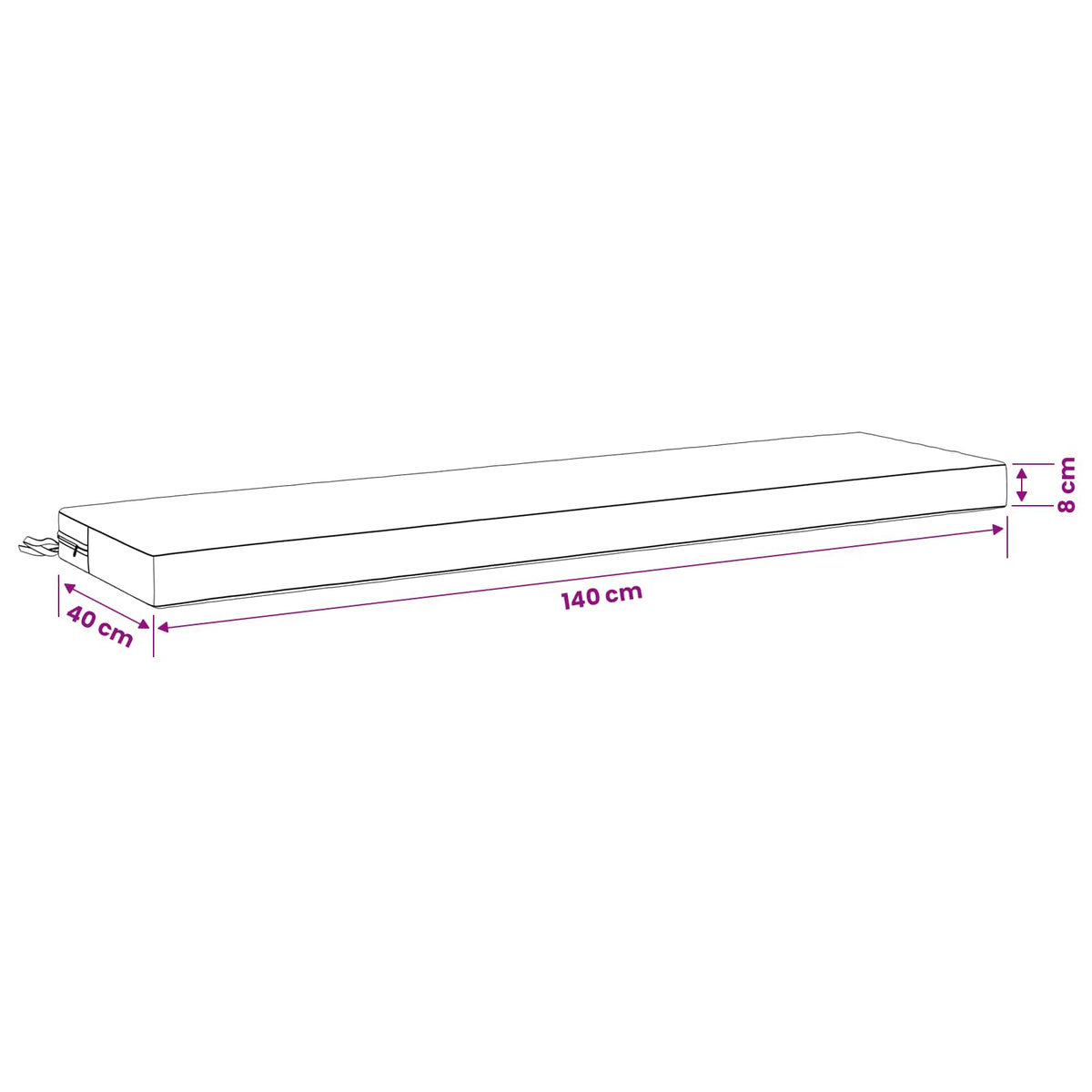 2-Piece Bench Cushions SOEST 2 pcs 100% Polyester Black