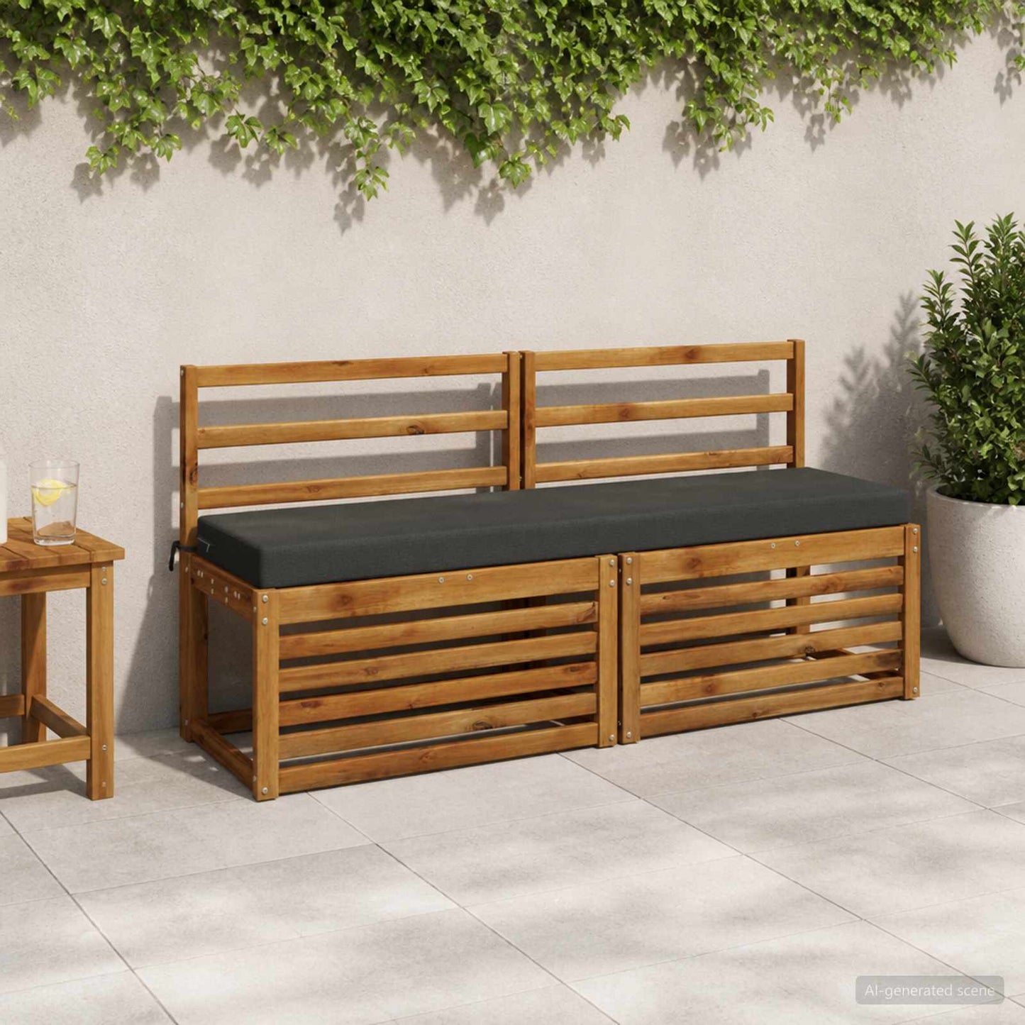 2-Piece Bench Cushions SOEST 2 pcs 100% Polyester Anthracite