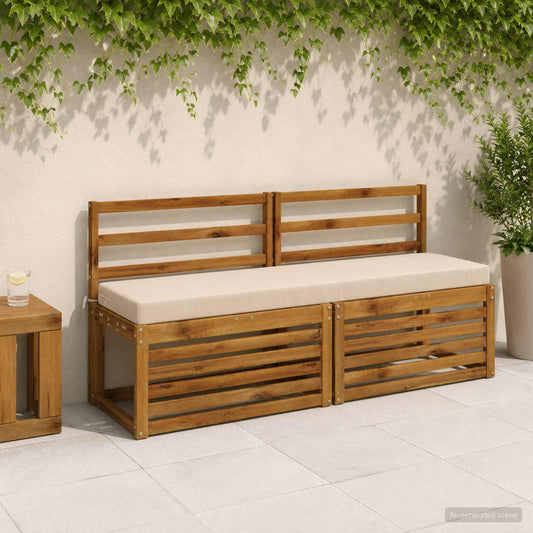 2-Piece Bench Cushions SOEST 2 pcs 100% Polyester Cream