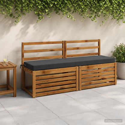 2-Piece Bench Cushions SOEST 2 pcs 100% Polyester Anthracite