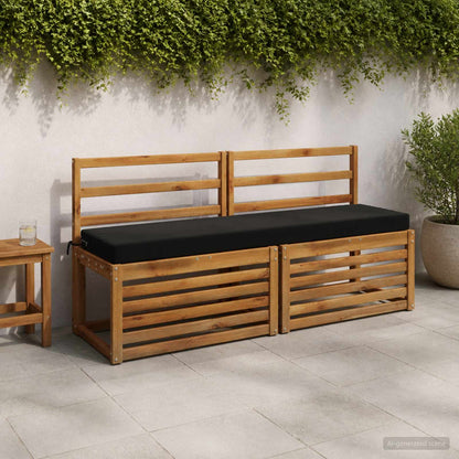 Bench Cushion SOEST 100% Polyester Black 160 x 40 x 8 cm