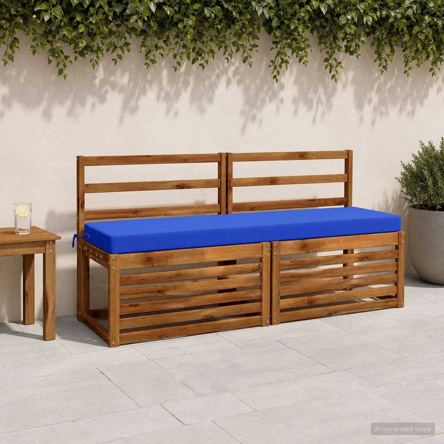 2-Piece Bench Cushions SOEST 2 pcs 100% Polyester Royal Blue
