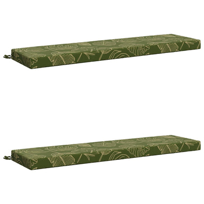 2-Piece Bench Cushions SOEST 2 pcs 100% Polyester Leaf Design