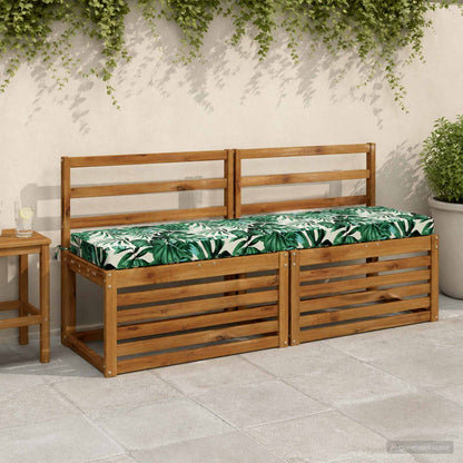 2-Piece Bench Cushions SOEST 2 pcs 100% Polyester Leaf Pattern