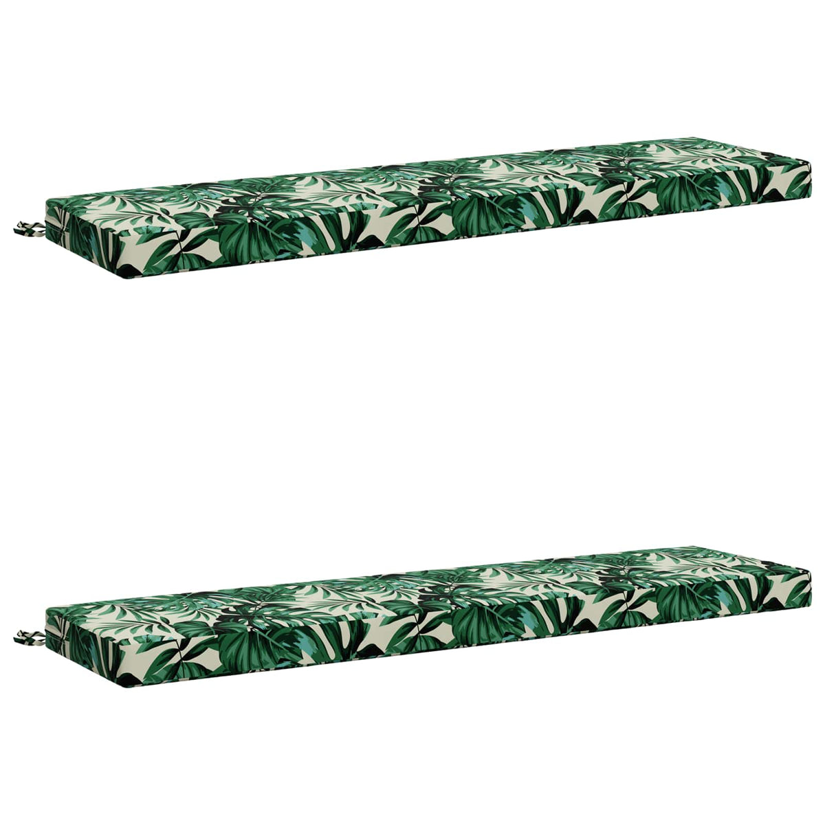 2-Piece Bench Cushions SOEST 2 pcs 100% Polyester Leaf Pattern